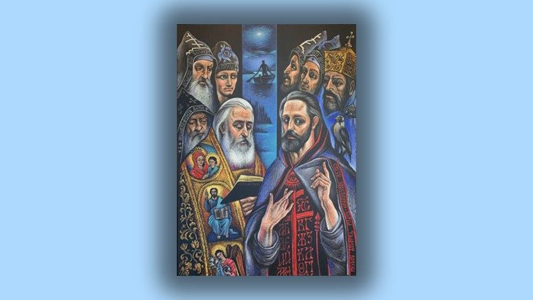 Картината "Свети седмочисленици и свети Цар Борис I"