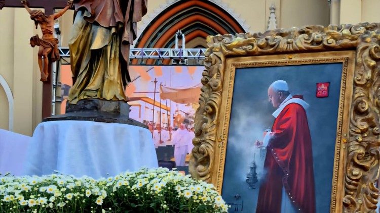 A tela que foi entronizado na Catedral Basílica de Curitiba na festa de Corpus Christi.