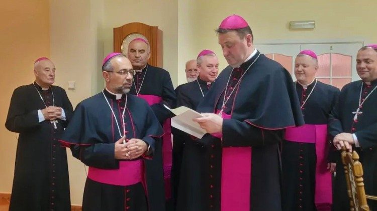 Сустрэча арцыбіскупа Іньяцыа Чэфаліі з біскупамі Беларусі. Фота: Instagram Пінскай дыяцэзіі