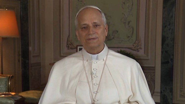 Capture d'écran du message vidéo du Pape Léon XIV. 