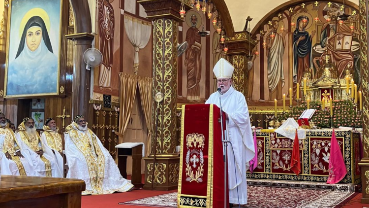 Archbishop Paul Richard Gallagher delivering his homily at Mass for the 72nd Mar Ivanios celebrations in India
