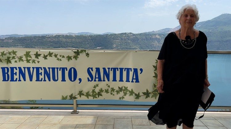 Giovanna Sugaroni, 86 anos, de Orvieto, hóspede do lar para idosas há mais de um ano