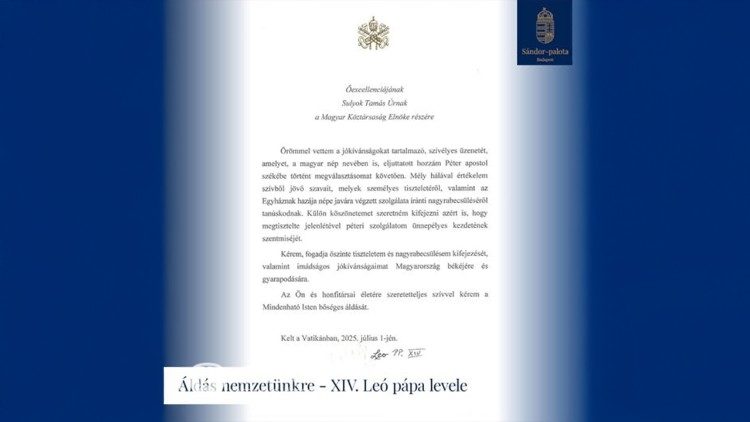XIV. Leó pápa levele a magyar köztársasági elnöknek
