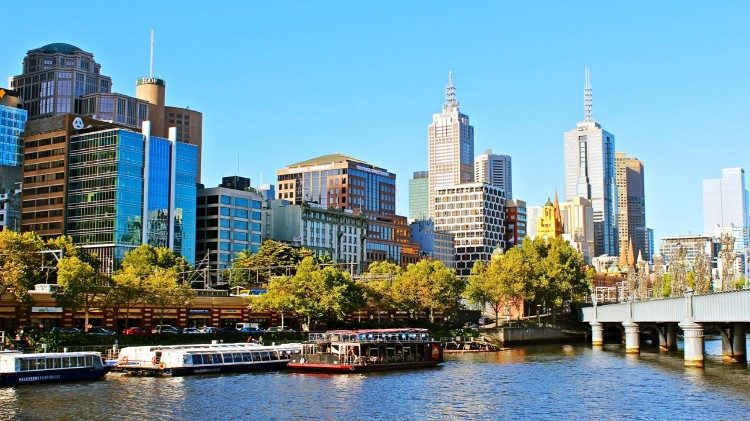 Melbourne, capitale de l'État de Victoria, au sud-est de l'Australie.
