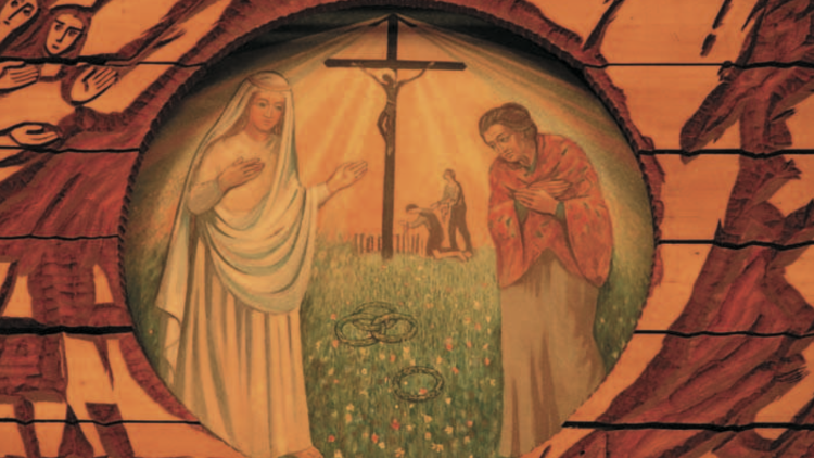 Obraz przedstawiający objawienie się św. Anny Małgorzacie, żonie Błażeja