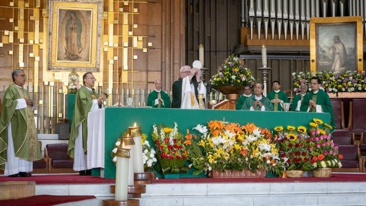 Messe célébrée au sanctuaire Notre-Dame-de-Guadalupe , dimanche 27 juillet 2025.