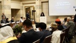 Patriarca Bartolomeu I na abertura dos trabalhos do Conselho Mundial das Religiões pela Paz