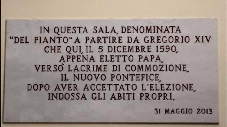 Inscrição comemorativa na "Sala das Lágrimas"