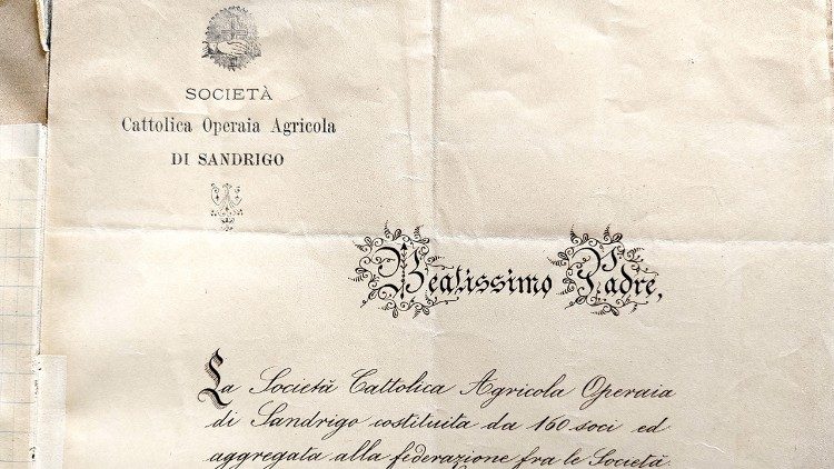 Dirección de los miembros de la Sociedad Católica de Trabajadores Agrícolas de Sandrigo (© Archivo Apostólico Vaticano)
