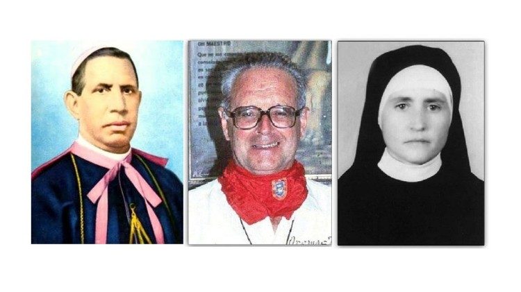 Bp Mathew Makil, bp Alessandro Labaka Ugarte, s. Agnese Arango Velásquez 