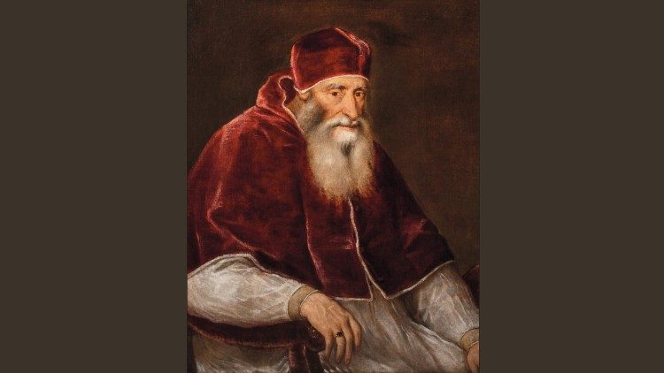 Tiziano Vecellio, Ritratto di Papa Paolo III con camauro, 1546, collezione privata