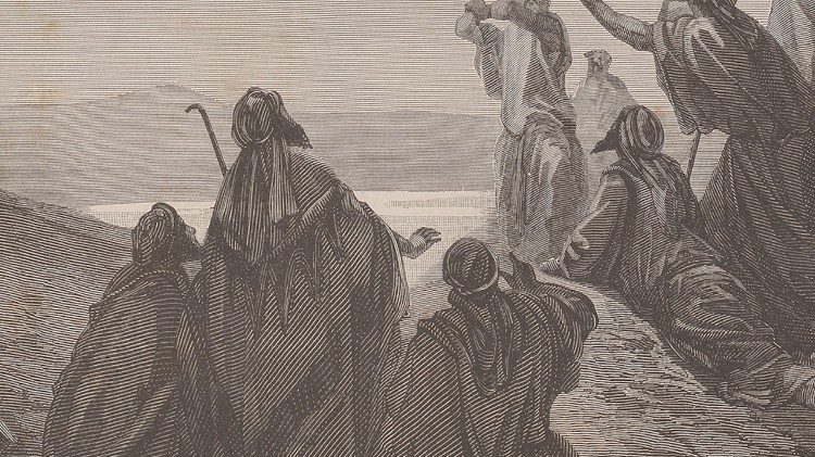 Ad Ligny da Gustave Doré, [L'Ascensione], xilografia, in Gustave Doré, [La Bibbia], Deventer 1887. BAV, Stampe II.337, tav. 40. (particolare)