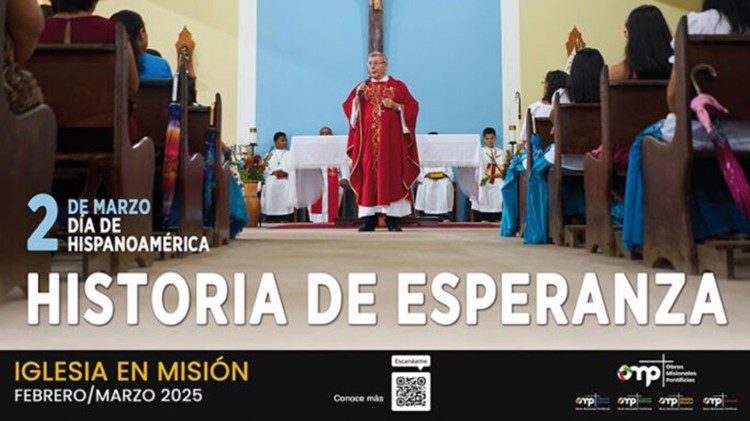 El cartel difundido por la Conferencia Episcopal Española para el Día de Hispanoamérica 2025