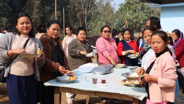 Women attend the training programme at St. Thomas Parish in Singngat, India, on March 1, 2025