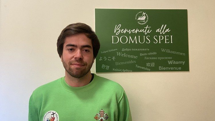 O jovem José Maria, de 25 anos, voluntário do Jubileu 