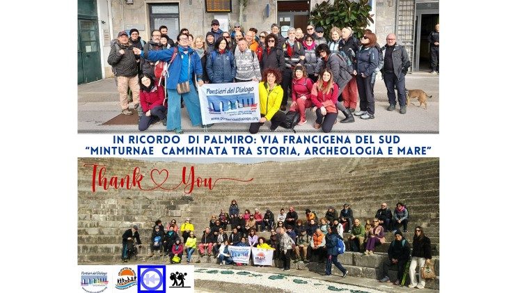 I partecipanti a "In Ricordo di Palmiro - Via Francigena del Sud Minturno: Camminata tra Storia, Archeologia e Mare"