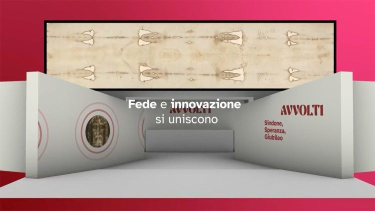 Présentation de la "première ostension virtuelle" du Saint-Suaire, lors d'une conférence de presse du cardinal Repole, archevêque de Turin, ce samedi 15 mars 2025.