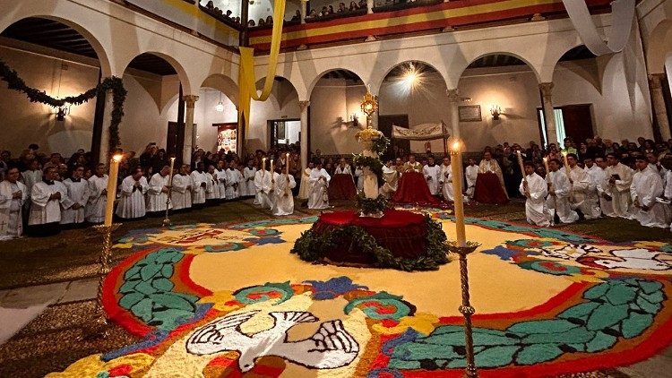 Un momento de oración en el Seminario Menor Santo Tomás de Villanueva