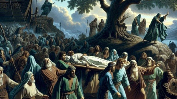 அரசர் சவுலின் உடலை அடக்கம் செய்யும் மக்கள்