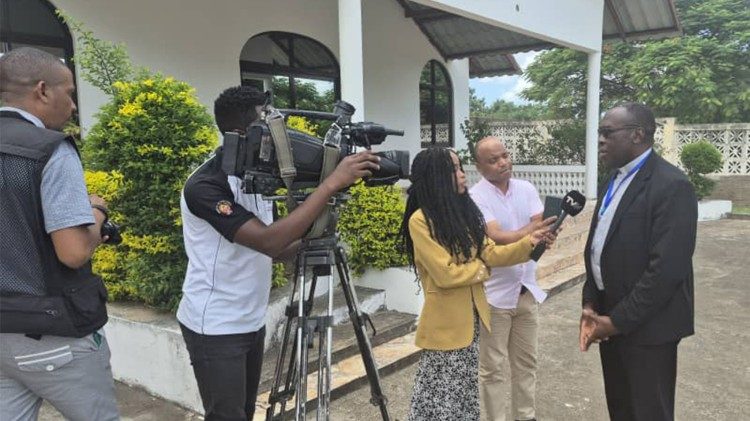 Fr Walter Ihejirika being interviewed 