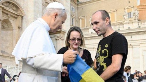 Roman Maksymets durante l'incontro con il Papa