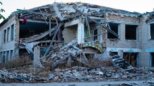 Edifici distrutti dal conflitto in Ucraina 