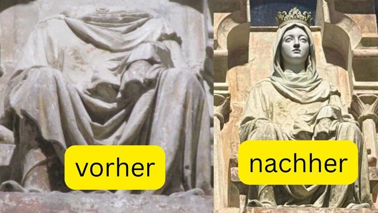 Marienstatue bei der Kathedrale von Lausanne