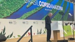 Cardinal Pietro Parolin during his address for the COP30 meetings