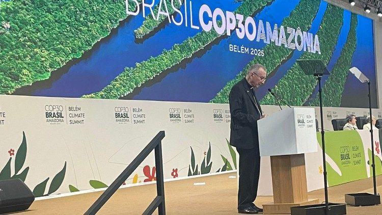 Cardinal Pietro Parolin during his address for the COP30 meetings