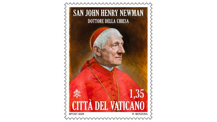 El sello dedicado a San John Henry Newman, Doctor de la Iglesia.