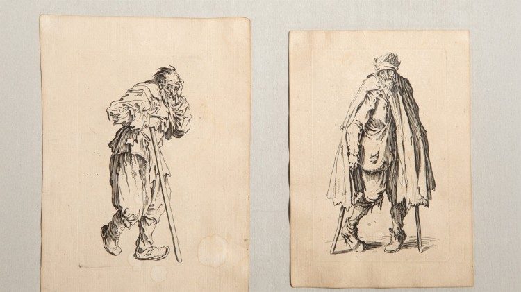 Jacques Callot (1592 - 1635), Mendicanti, 1622, acqueforti, 13,8 x 8,9 cm ca, da Les Gueux (I mendicanti) serie in venticinque tavole
