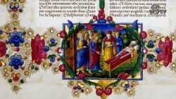 Fragment iluminacji w Biblii Borso d'Este