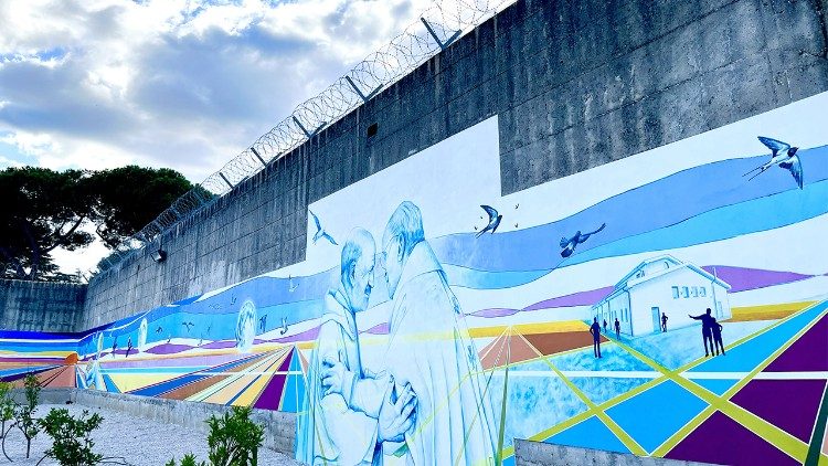 Il murales realizzato sulle mura