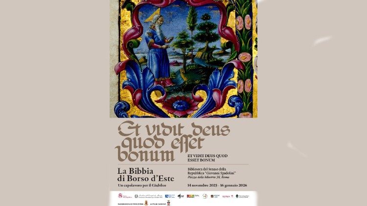 Locandina della mostra nella Sala Capitolare della Biblioteca del Senato