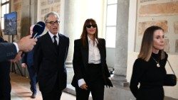 Monica Belucci po spotkaniu z Ojcem Świetym. Fot. Monika Stojowska