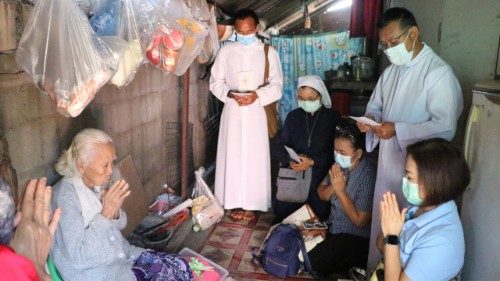 Men and women religious meet families in mountain villages, bringing their prayer and solidarity
