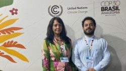 A gestora ESG do Consórcio Cristo Sustentável, Bianca Cardoso, e o coordenador de Relações Internacionais do Santuário Cristo Redentor, Pedro Corrêa de Brito,.