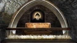 The tomb of St. Charbel Makhluf in the Monastery of St. Maroun in Annaya, Lebanon