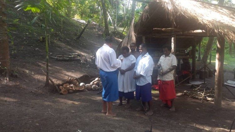 In a documentary done to keep the memories and teachings of To Rot, Arch Bishop Tatamai acts as Peter To Rot officiating the sacrament of matrimony
