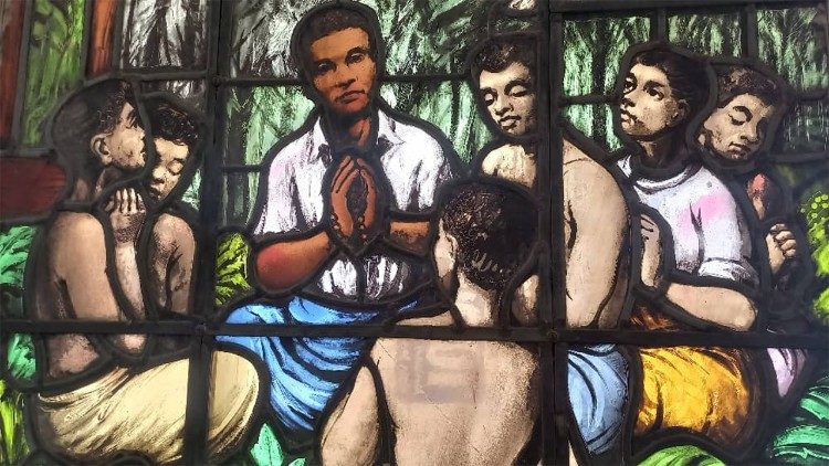 Peter To Rot glass stained image teaching catechism