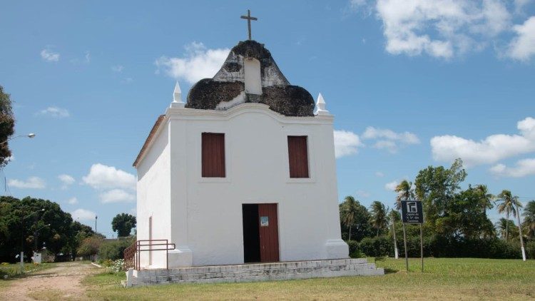 Capela de Nossa Senhora das Candeias, local do primeiro massacre em Cunhaú Canguaretama/RN  (Fotos Comunicação da Prefeitura de Canguaretama)
