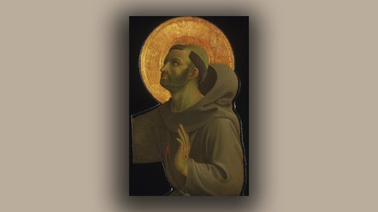 Beato Angelico Figura sagomata di san Francesco d’Assisi (dalla Crocifissione sagomata tra i santi Nicola di Bari e Francesco d’Assisi di San Niccolò del Ceppo) 1427-1430 circa Tempera e oro su tavola, cm 70,5 × 48,9 Filadelfia, Philadelphia Museum of Art, John G. Johnson Collection