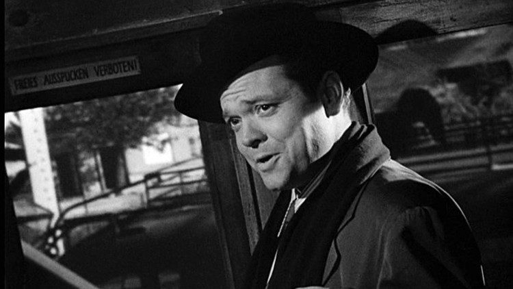 Un'immagine di Orson Welles dal film "Il terzo uomo" (1949) diretto da Carol Reed