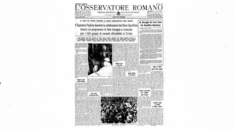 La prima pagina de "L'Osservatore Romano" nell'edizione del 28 settembre 1965