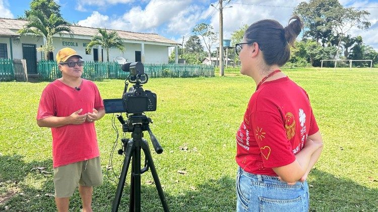 Momento de gravação dos vídeos