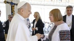 Пані Наталія на аудієнції з Папою Левом XIV