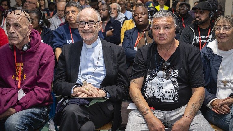 Il cardinale Czerny durante l'appuntamento di inizio del V incontro a Roma dei Movimenti popolari