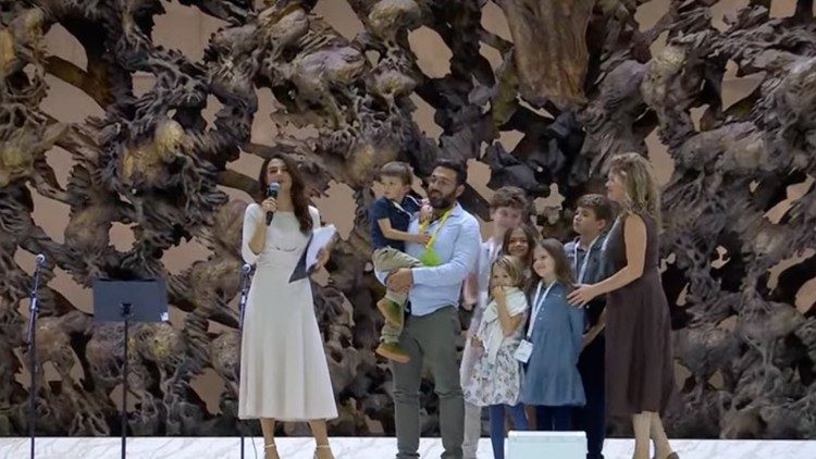 Paola Arriaza con la famiglia libanese