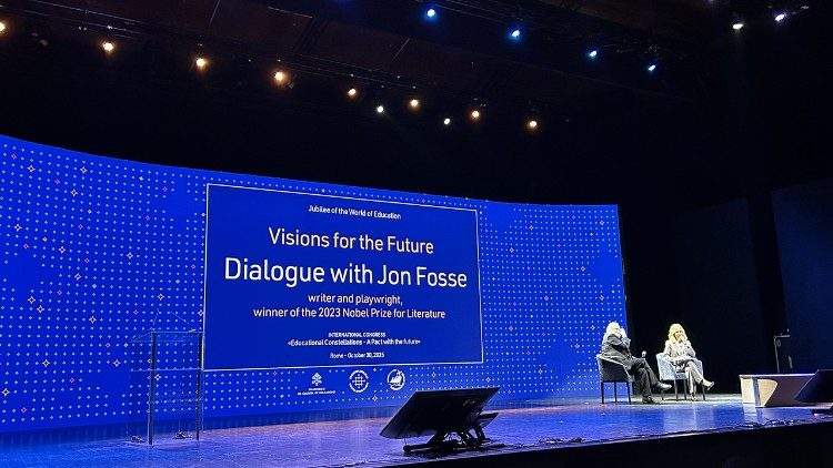 Un momento dell'incontro con Jon Fosse