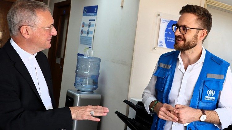 Beim Besuch des UNHCR-Registrierungszentrums in Kairo (Foto DBK/Elpers)